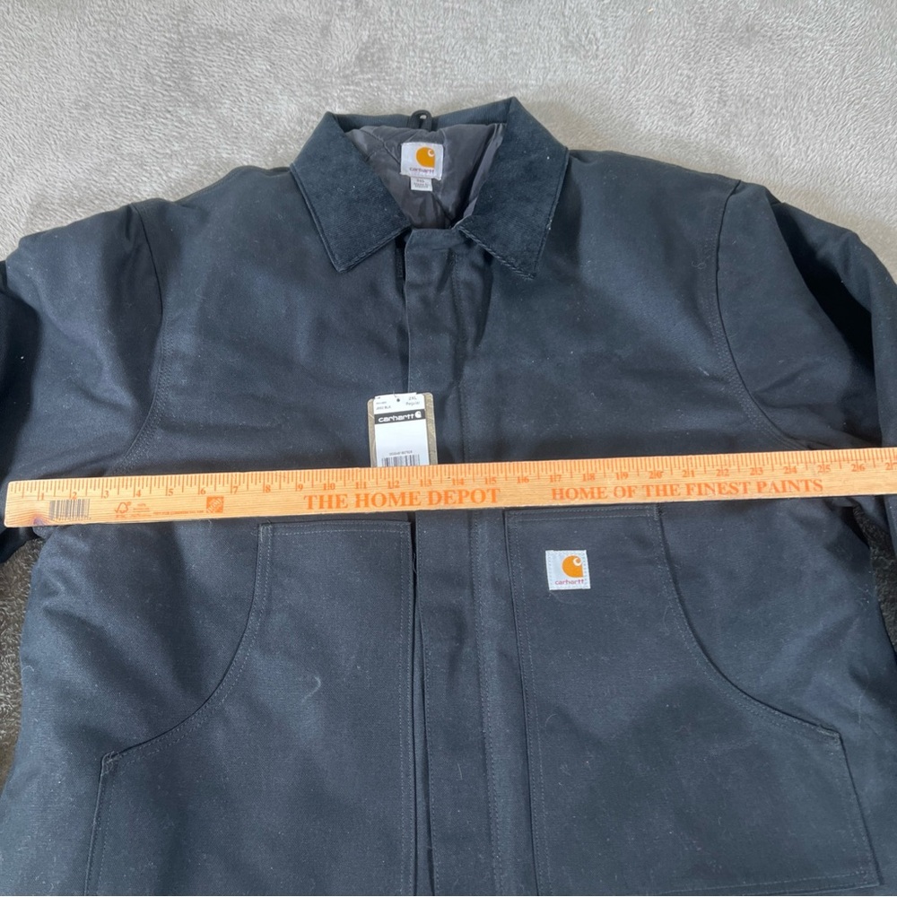 Carhartt Jacket Mens Size 2XL Black J002 Corduroy Collar Quilted Cowboy New Y2K - Picture 4 of 11